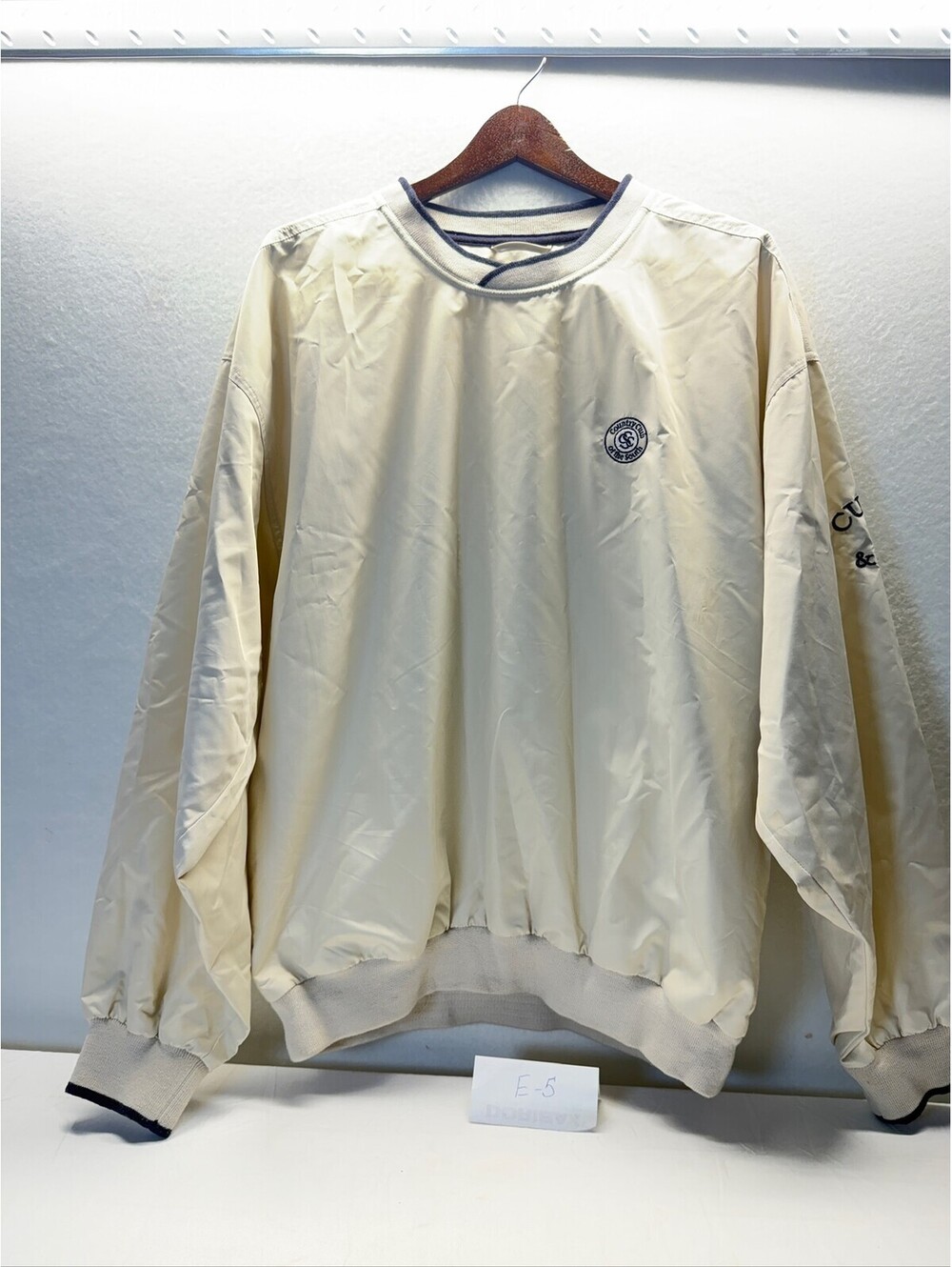 Cutter & Buck Men's Windbreaker Jacket Country Club of the South Beige Size L E-